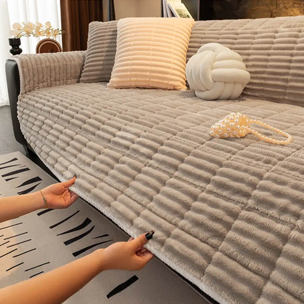 Sofa Cover Flannel Quilted Non-Slip One-Piece Pet Protection Washable Recliner Loveseat Large Sofa Couch Pad | Koossa