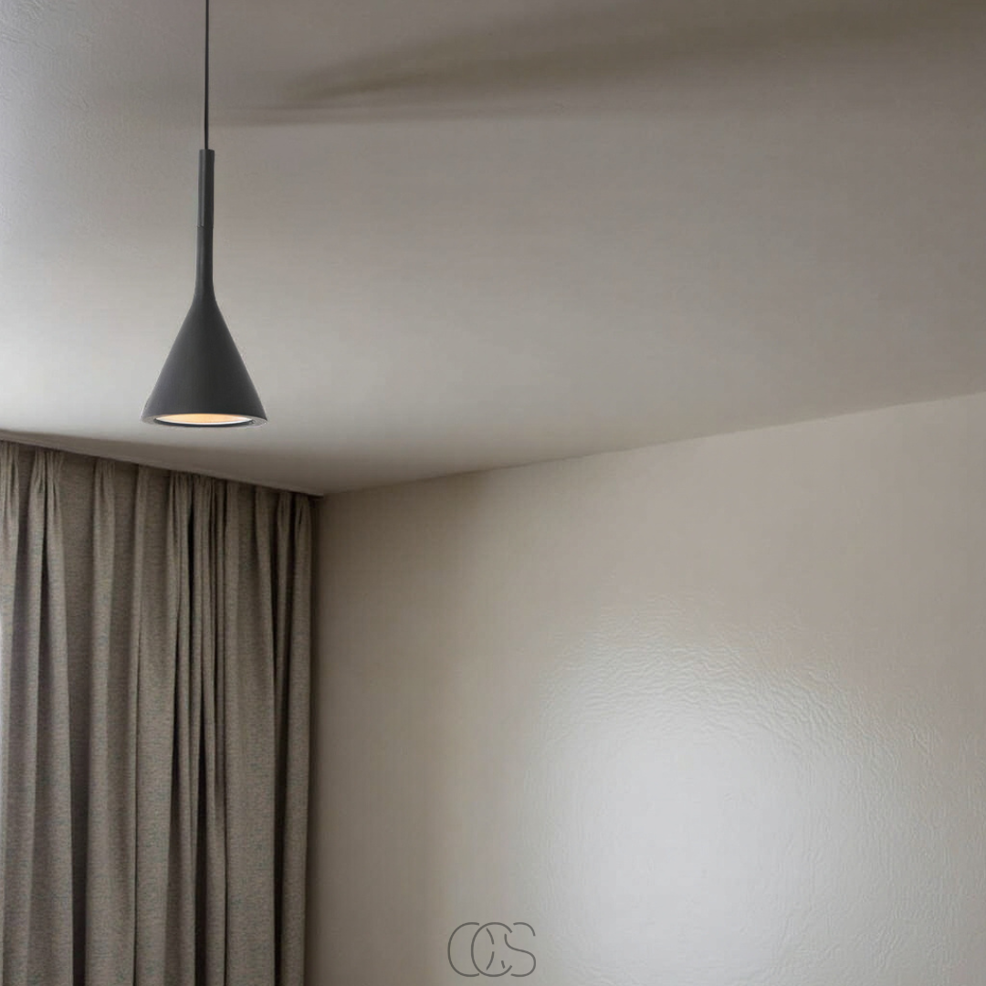 Suspension nordique intemporelle fer et aluminium E27 blanche ou noire éclairage ambiance pour salon chambre | Koossa
