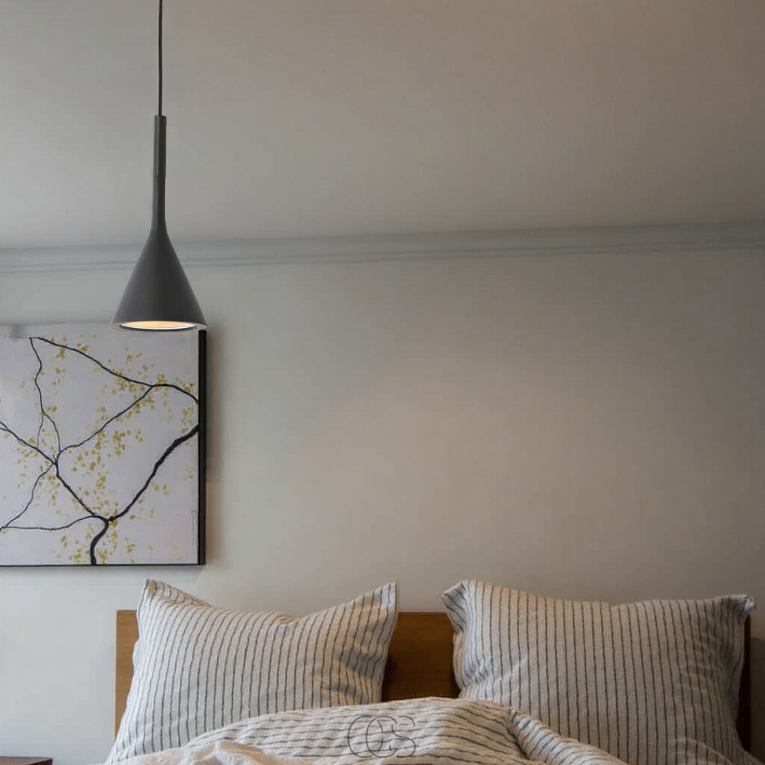 Suspension nordique intemporelle fer et aluminium E27 blanche ou noire éclairage ambiance pour salon chambre | Koossa