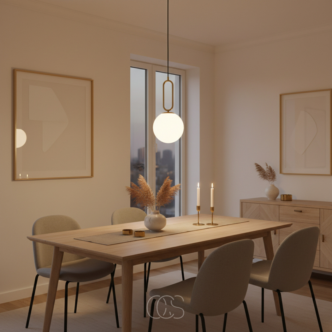 Suspension sphérique en verre à finition dorée pour ambiance chaleureuse et éclairage d'accent élégant | Koossa
