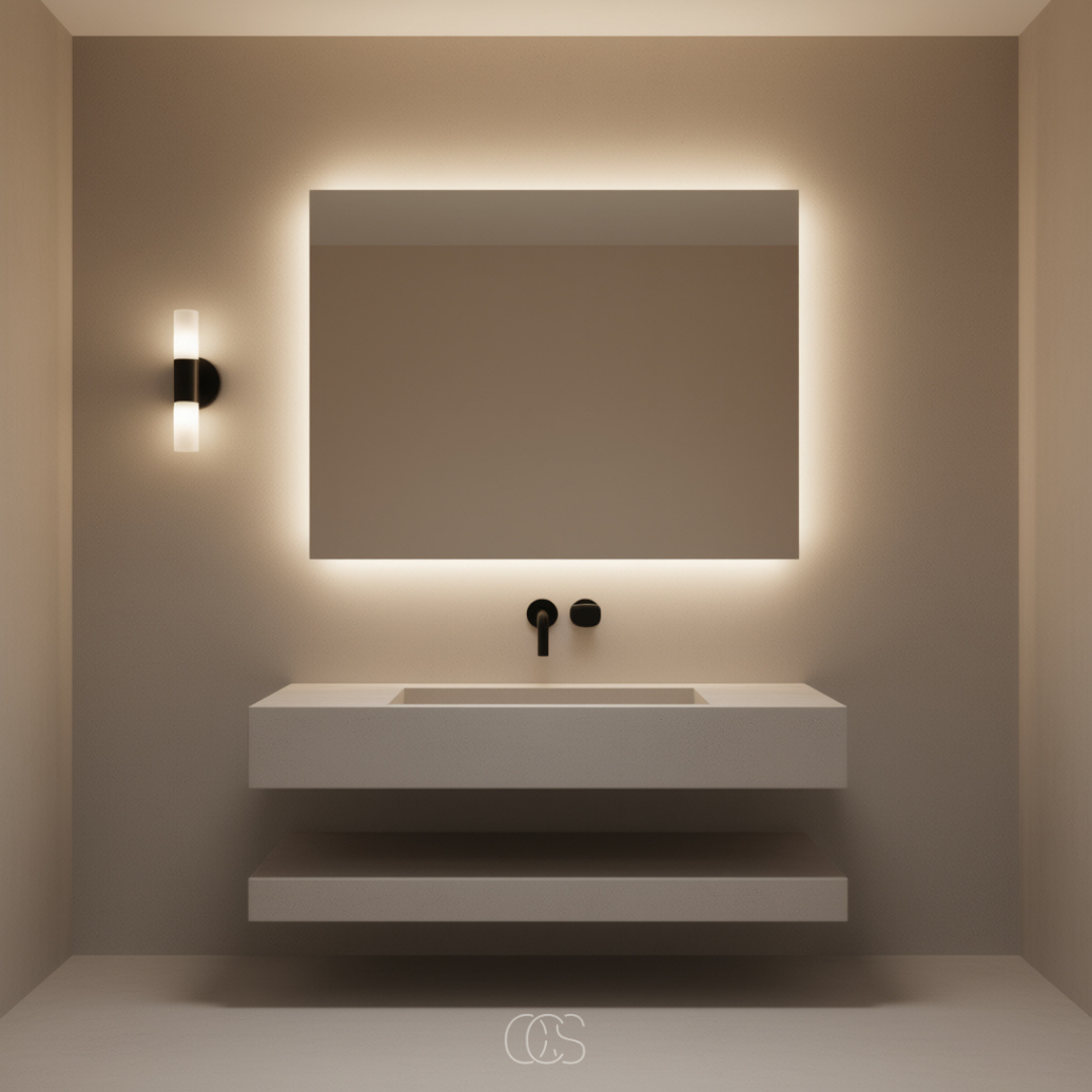 Applique murale haut et bas en verre dépoli noir pour salle de bains éclairage LED intégré 7 W blanc chaud | Koossa
