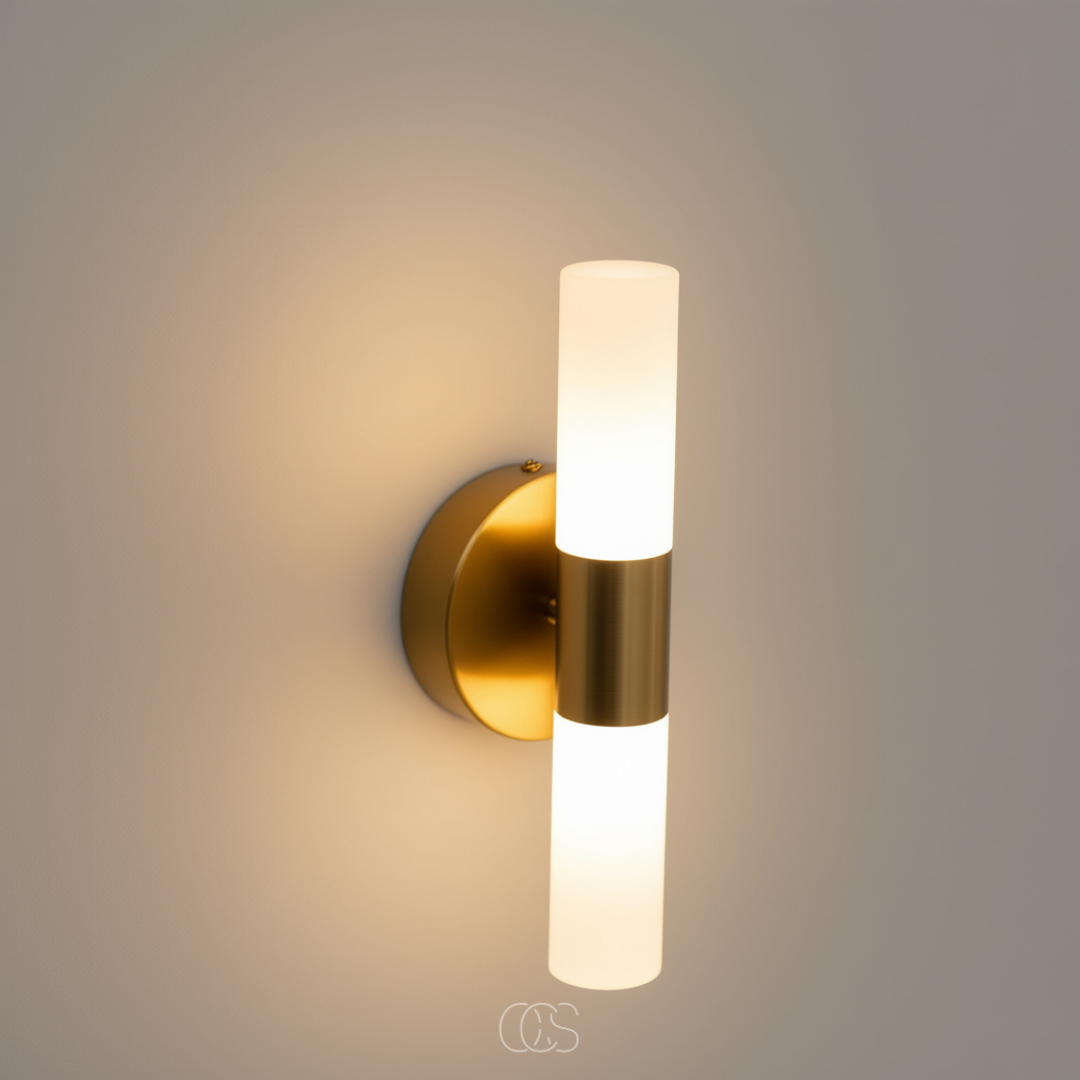 Applique murale haut et bas en verre dépoli noir pour salle de bains éclairage LED intégré 7 W blanc chaud | Koossa