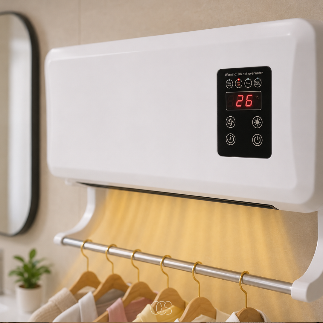 Ventilateur Mural avec Chauffage et Séchoir Intégré 1500 W Blanc pour Salle de Bains et Pièces Humides | Koossa