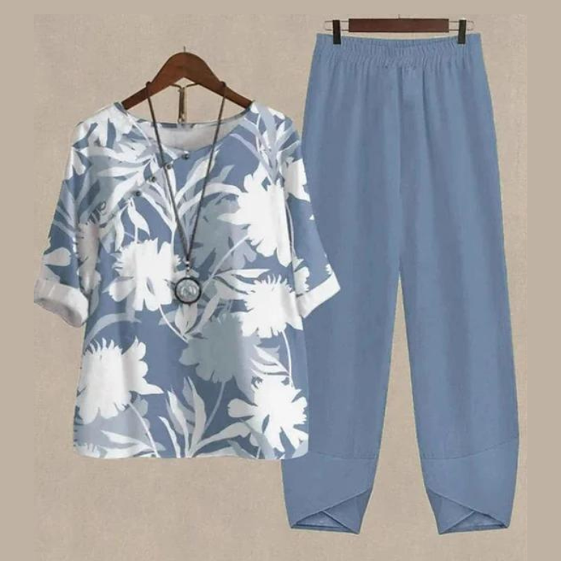 Women's Two-Piece Co-Ord Set — Elegant Spring Summer Outfit for Work & Casual Occasions | Koossa