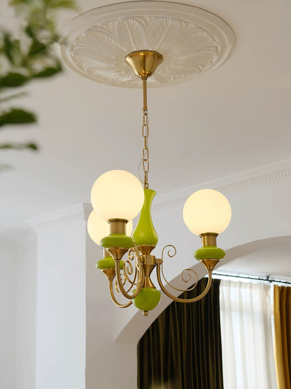 Modern Glass Sphere Pendant Chandelier with Iron Frame, Multi-Light Fixture for Dining Room, Kitchen Island Lighting, Adjustable Hanging | Lonoma