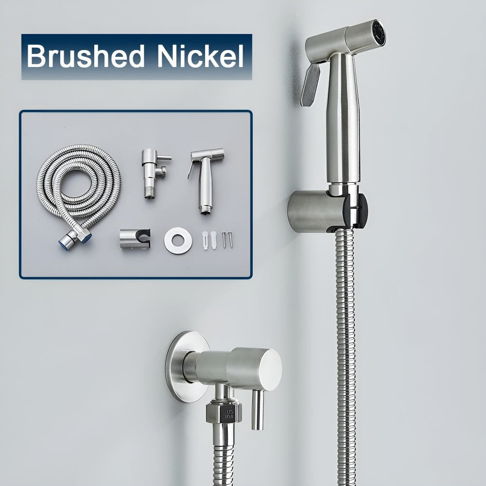 Douchette Hygiénique Murale Inox Jet Réglable Toilette Moderne Salle d'Eau Bien-Être Quotidien Compact | Koossa