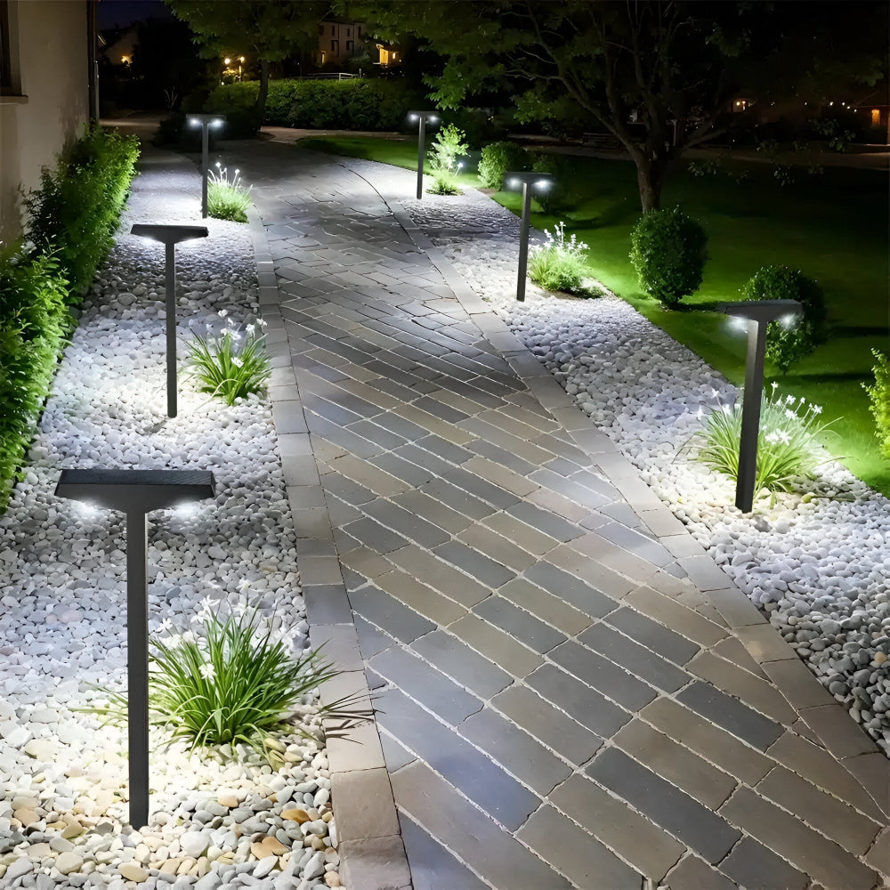 Balises solaires de jardin lot de 4 IP65 hauteur réglable 60 cm éclairage LED allée terrasse extérieur sans fil | Koossa