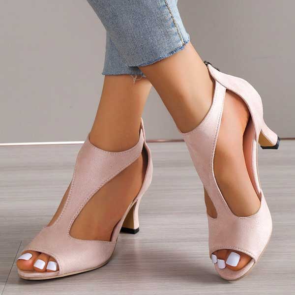 Women's Orthopedic Open-Toe Heels with Arch Support for All-Day Elegance and Comfort | Koossa