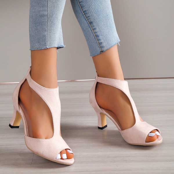 Women's Orthopedic Open-Toe Heels with Arch Support for All-Day Elegance and Comfort | Koossa