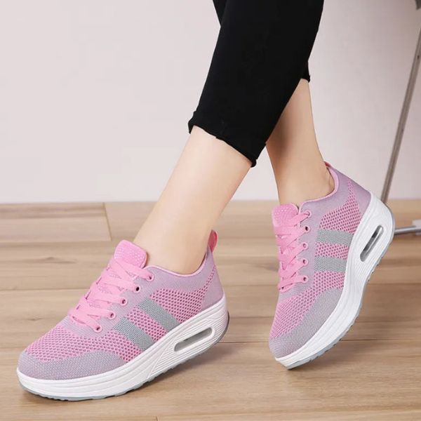 Women's Orthopaedic Air-Cushioned Shoes with Arch Support in Purple, Black, Pink, White and Fuchsia | Lightweight Comfort Footwear for All-Day Wear | Ergonomic Design for Mature Women | Koossa