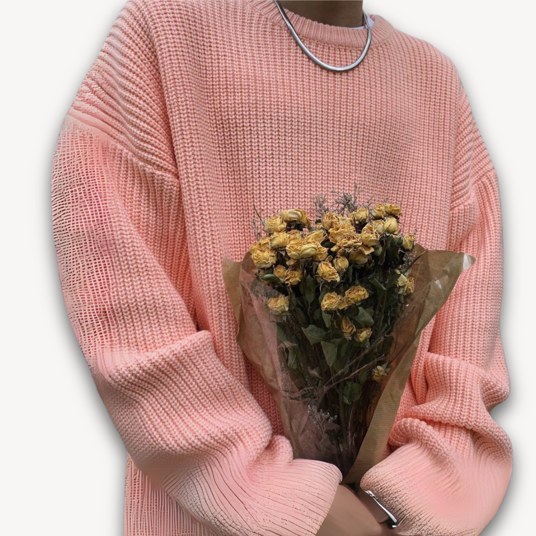 Women's Oversized Knitted Jumper in Twelve Colours — Relaxed Drop-Shoulder Pullover with Ribbed Cuffs for Effortless Weekend Style | Koossa