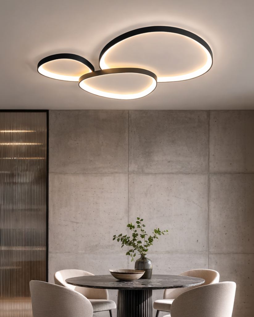 Modern LED Flush Mount Ceiling Light, Minimalist Aluminum & Acrylic Fixture, Low Profile Lamp for Bedroom, Living Room, Hallway, Kitchen | Lonoma