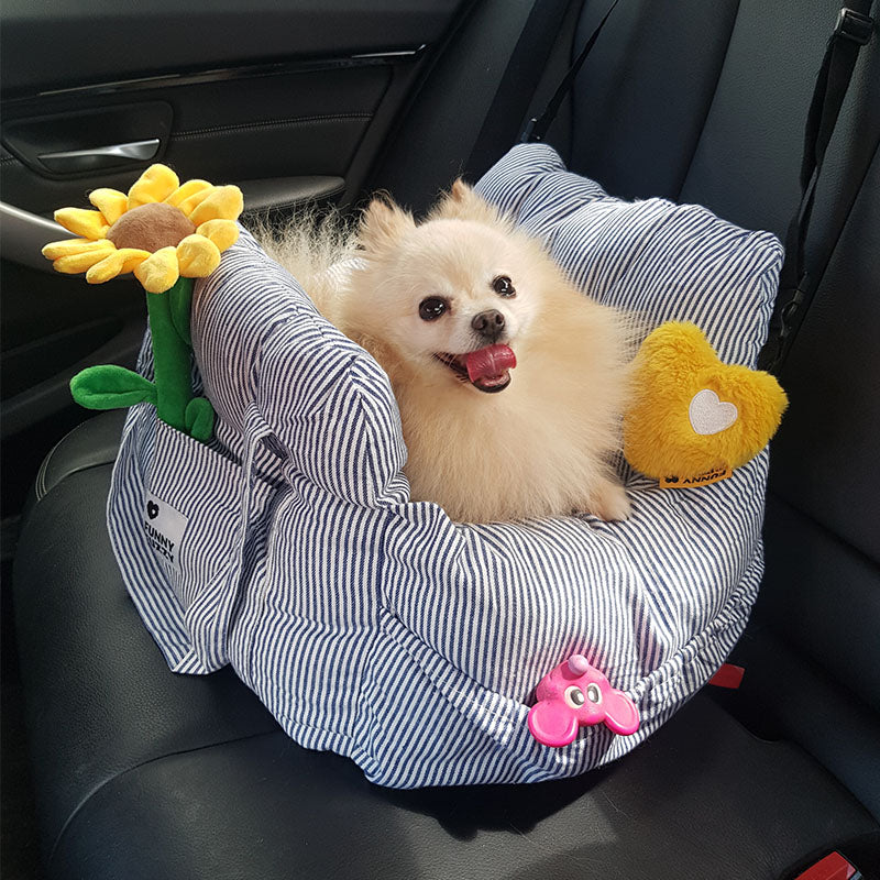 Dog Car Seat Bed Cotton Padded Portable Safety Harness Small Dogs Booster Carrier Shoulder Bag | Koossa