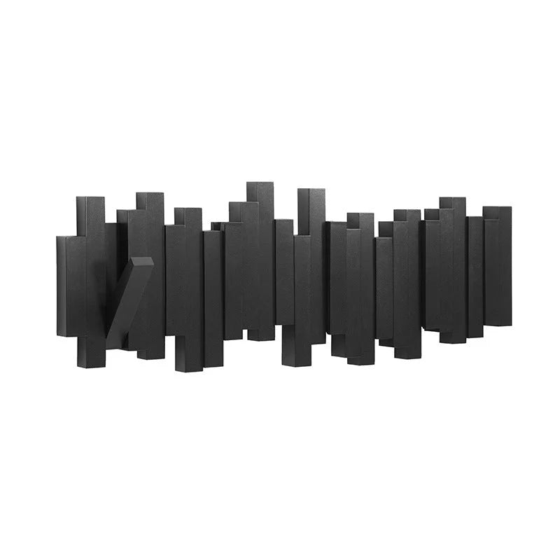 Folding Wall Hook Rack Wood Entryway Organizer 3 to 10 Pegs Retractable Hanger Bedroom Hallway Mudroom Storage | Lonoma