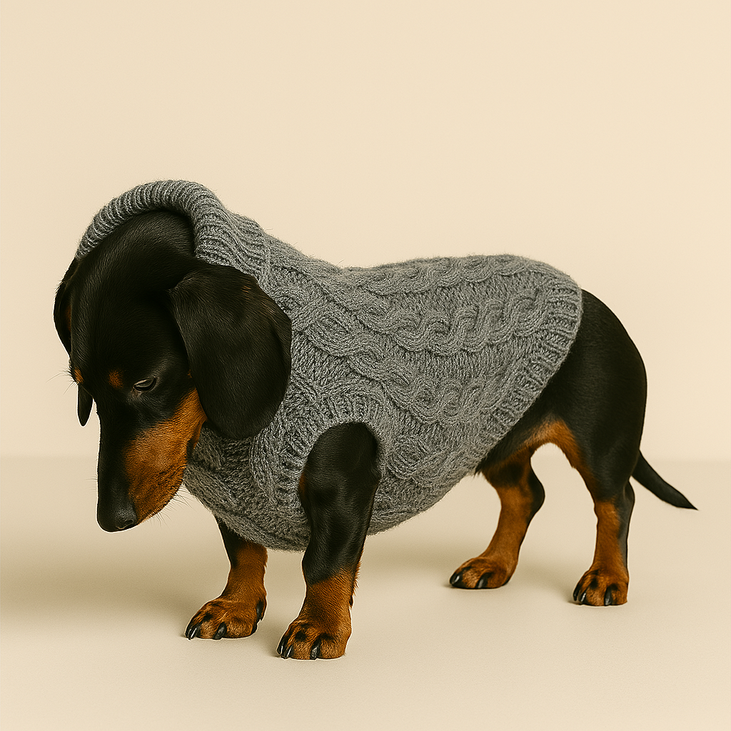 Dog Jumper Cable Knit Cotton Dachshund Sweater Turtleneck Small Dog Winter Pullover Soft Indoor Outdoor Cold Weather Coat | Koossa