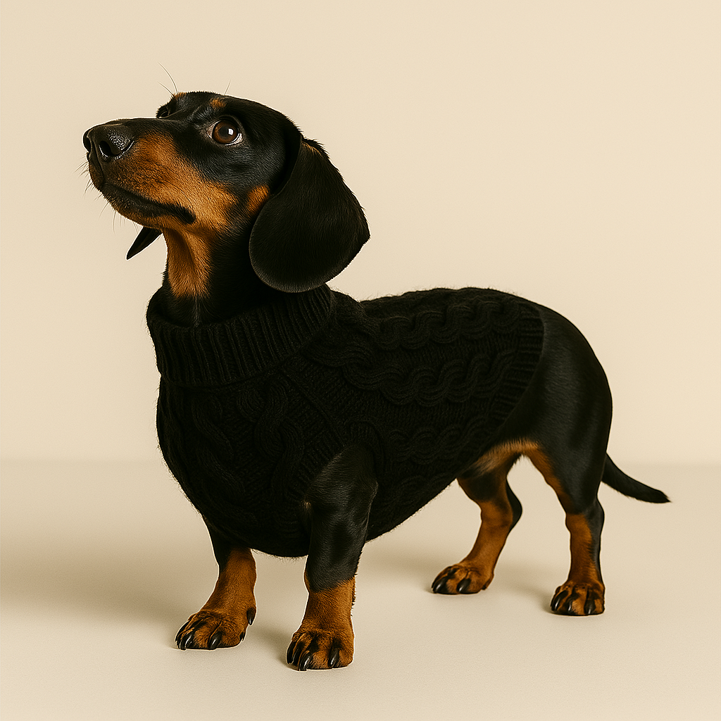 Dog Jumper Cable Knit Cotton Dachshund Sweater Turtleneck Small Dog Winter Pullover Soft Indoor Outdoor Cold Weather Coat | Koossa