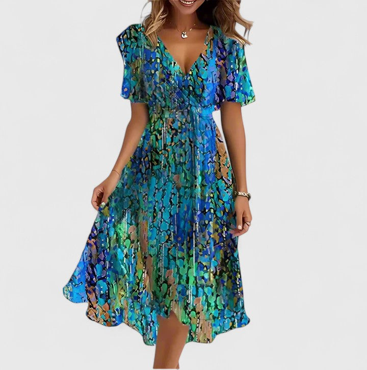 Ava | Womens Floral V Neck Midi Dress