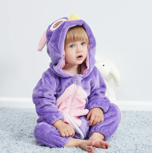 Baby Animal Onesie Costume with Hood, Full-Zip Fleece Romper Jumpsuit for Infants & Toddlers, Cozy Loungewear, Playdates & Photo Shoots | Lonoma