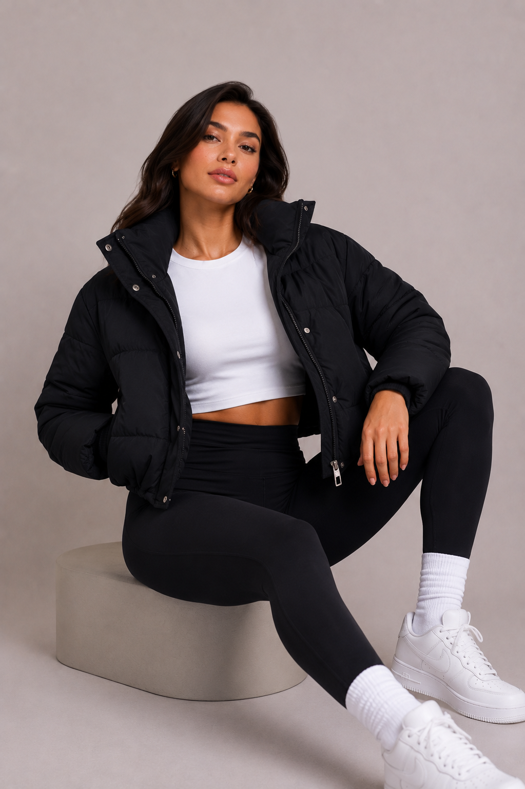 Women's Hooded Puffer Jacket with Diamond Quilting and Waist Length Fit for Everyday Cold Weather Layering and Casual Winter Outings | Lonoma