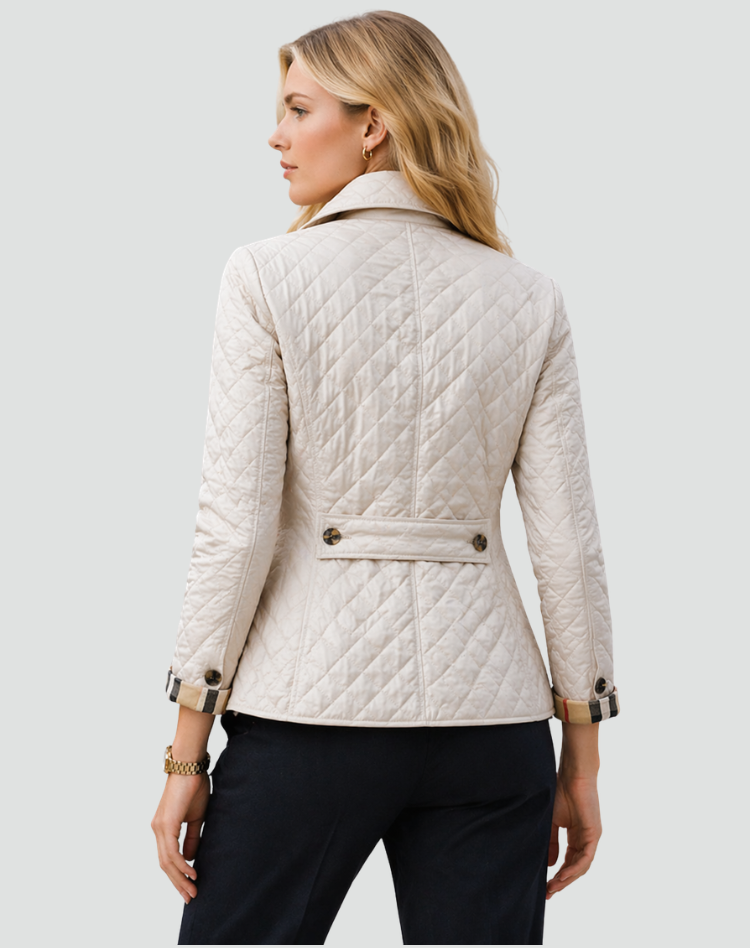 Quilted Button-Front Jacket with Diamond Stitching for Men – Lightweight Padded Coat for Smart Casual Wear, Everyday Outerwear | Lonoma