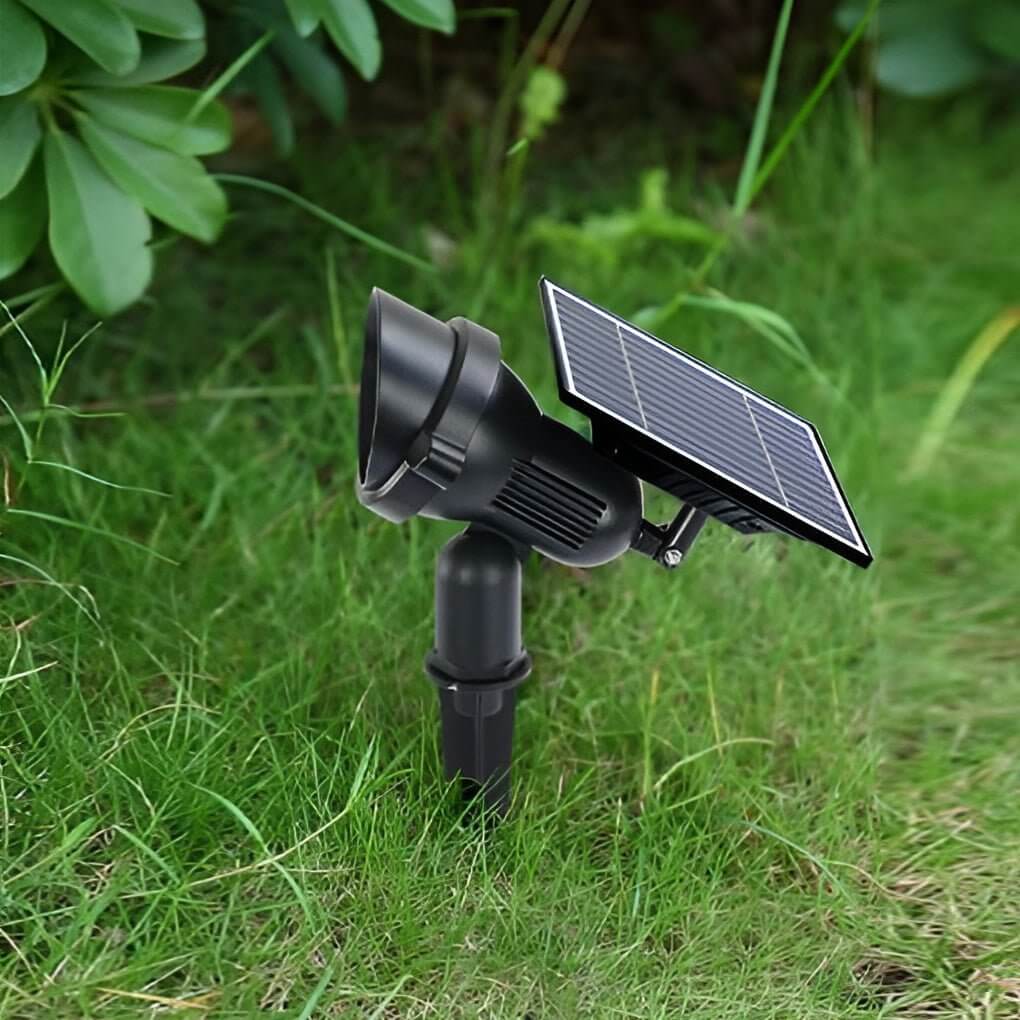 Solar Garden Spotlight, Adjustable Head Outdoor LED Landscape Light, Aluminum Pathway Light, Warm White & RGB Yard Lighting | Lonoma