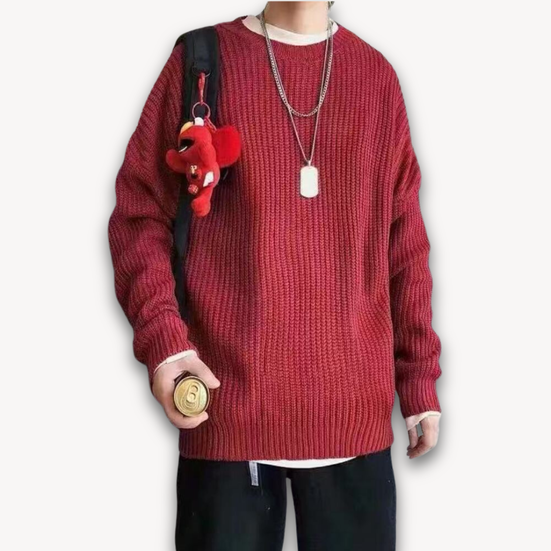 Women's Oversized Knitted Jumper in Twelve Colours — Relaxed Drop-Shoulder Pullover with Ribbed Cuffs for Effortless Weekend Style | Koossa
