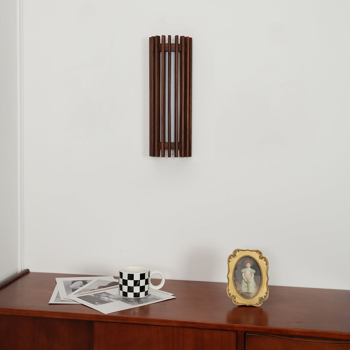 Hardwired Wall Sconce 14 in Walnut Wood Grain with Frosted Acrylic Shade, 10W LED Bedside, Hallway & Living Room Wall Light | Lonoma