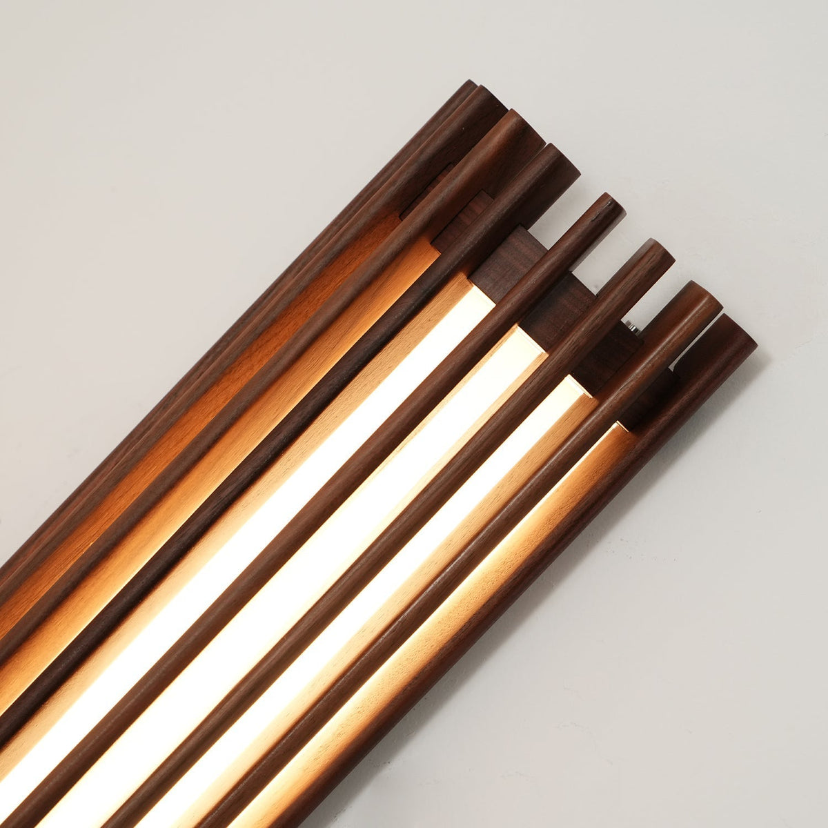 Hardwired Wall Sconce 14 in Walnut Wood Grain with Frosted Acrylic Shade, 10W LED Bedside, Hallway & Living Room Wall Light | Lonoma