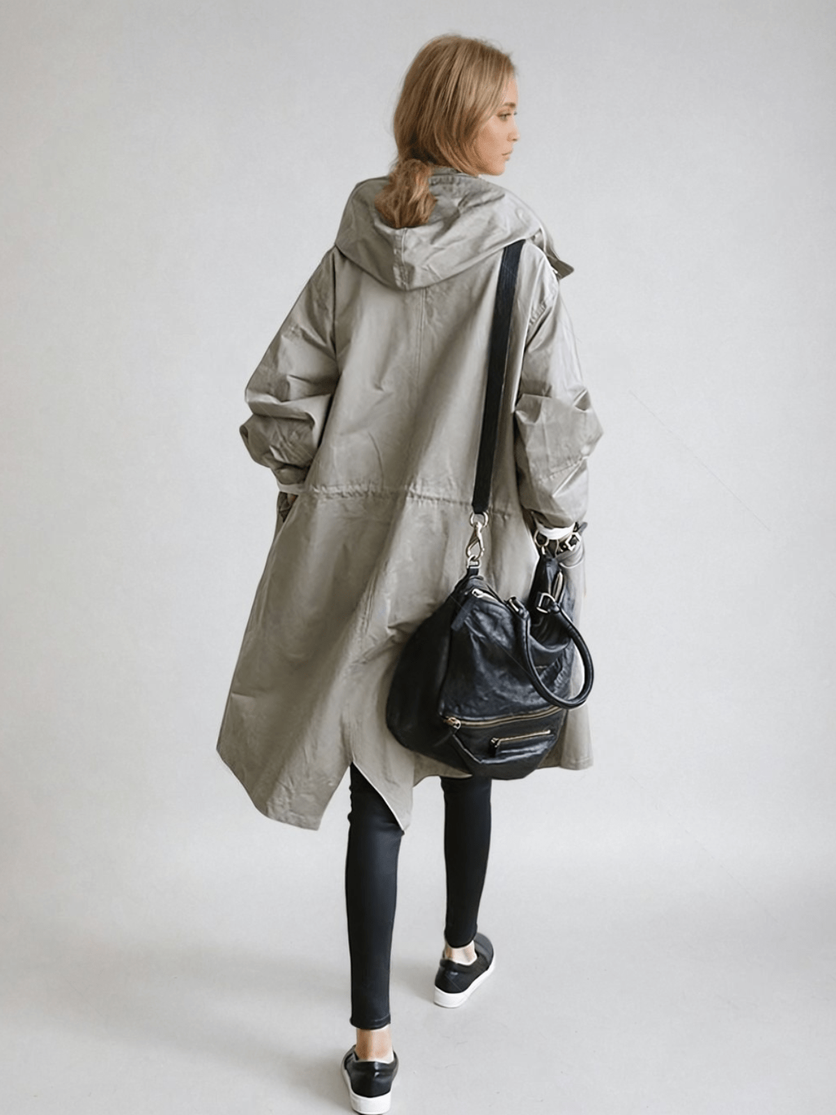 Women's Oversized Trench Coat Long Sleeve Belted Jacket for Spring Fall Casual Everyday Outdoor Layer | Lonoma