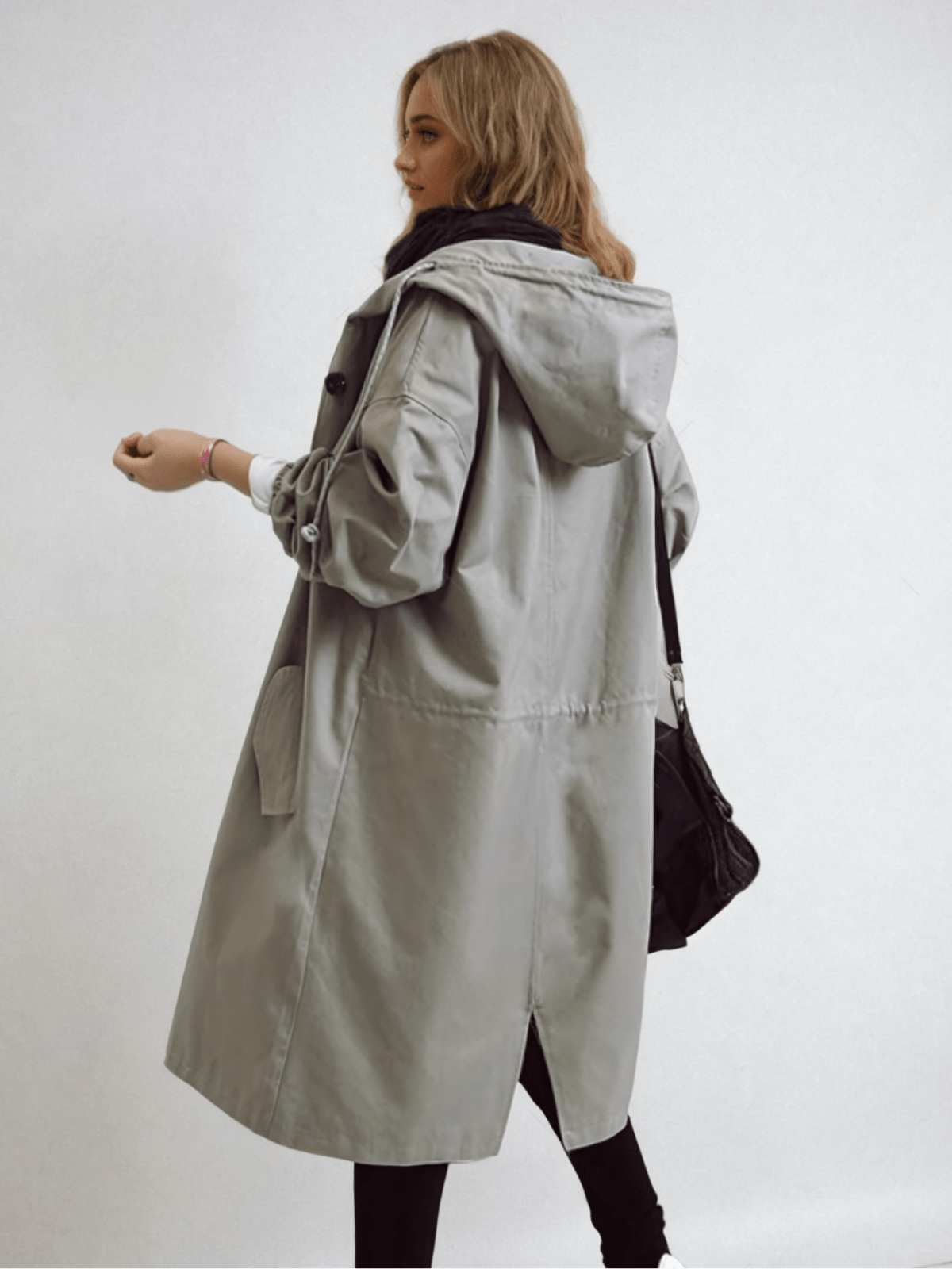 Women's Oversized Trench Coat Long Sleeve Belted Jacket for Spring Fall Casual Everyday Outdoor Layer | Lonoma