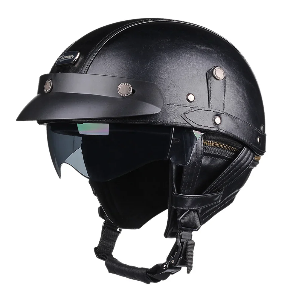Half Helmet Motorcycle DOT Approved Lightweight ABS Shell Quick Release Buckle for Cruising Scooter Riding | Lonoma