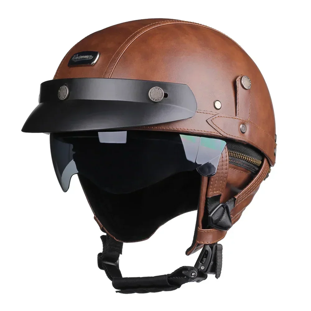 Half Helmet Motorcycle DOT Approved Lightweight ABS Shell Quick Release Buckle for Cruising Scooter Riding | Lonoma