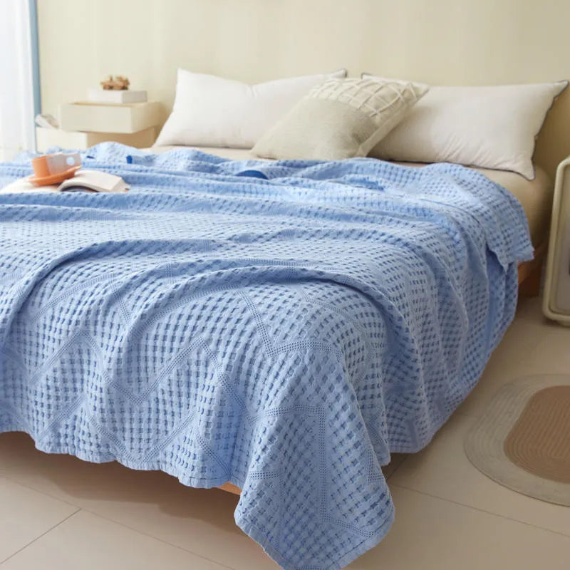 Lightweight Cotton Throw Blanket for Couch Bed Sofa All Season Breathable Woven Coverlet Bedspread Home Decor | Lonoma