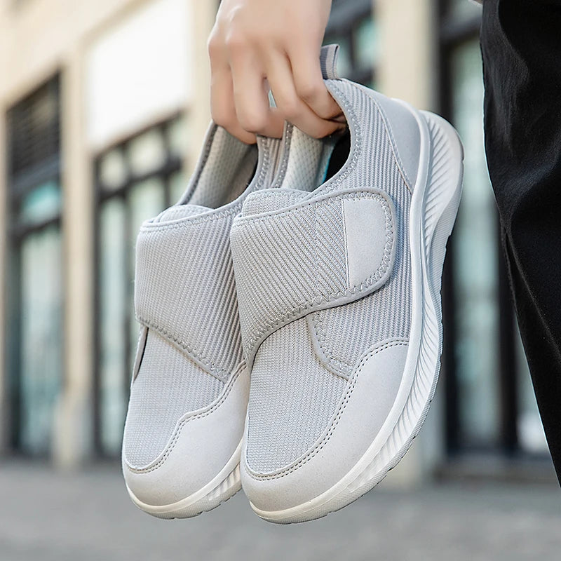 Men's Orthopedic Slip-On Shoes Wide Toe Box Adjustable Hook and Loop Lightweight Cushioned Sole for Bunions Swelling Diabetic Feet Seniors | Lonoma