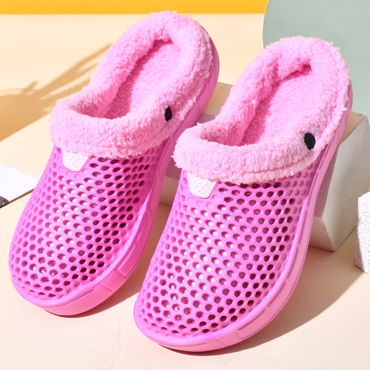 Plush Lined Slip-On Clogs for Men & Women - Warm Fleece Winter House Slippers Indoor Outdoor Mule Shoes for Cold Weather | Lonoma