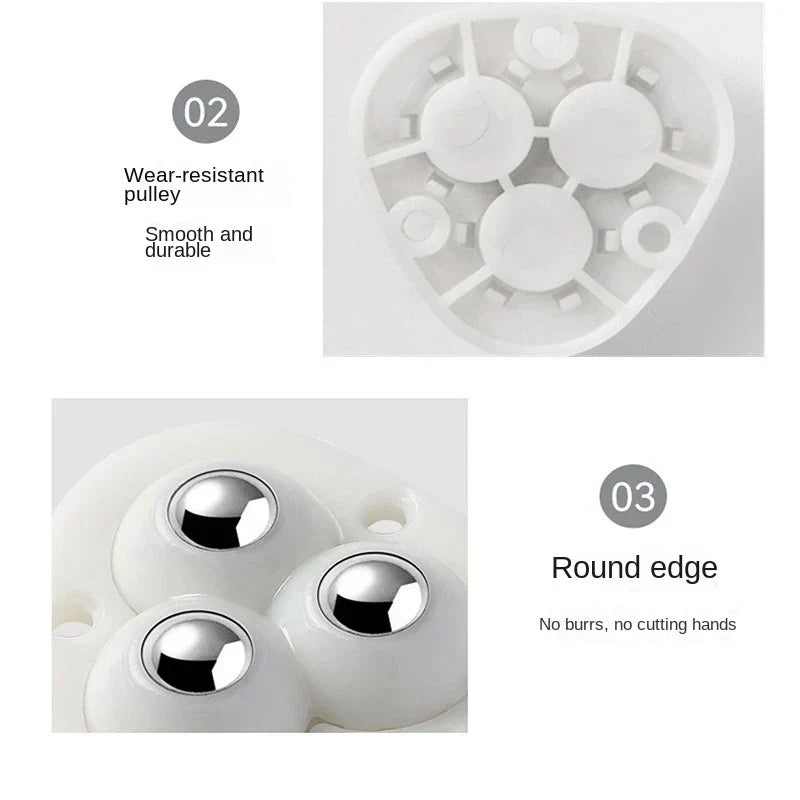 Roulettes adhésives pivotantes 360° pour meubles lourds armoires tables charge maximale 100 kg sans perçage | Koossa
