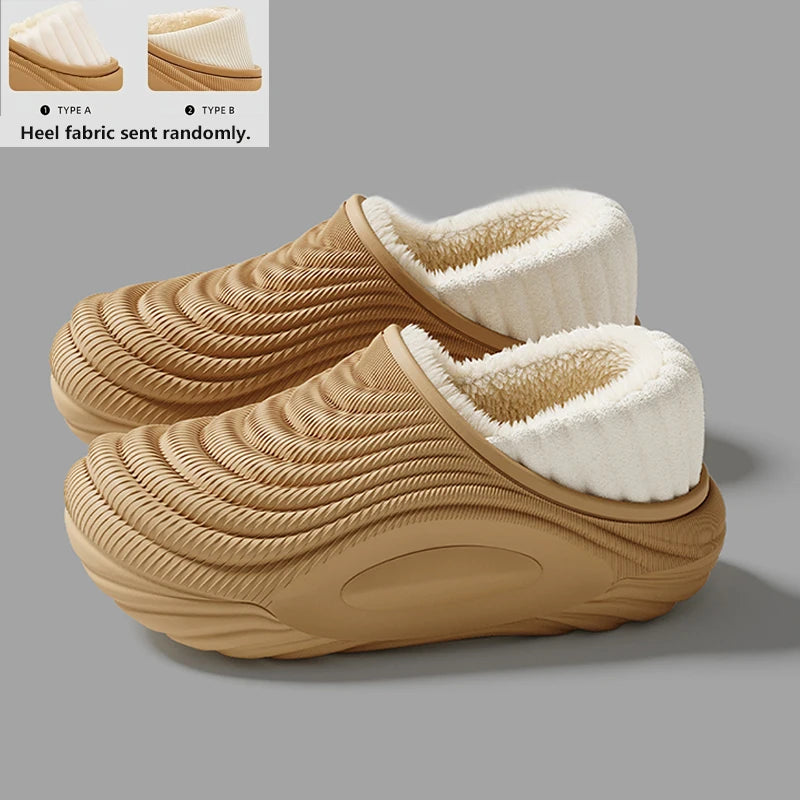 Plush House Slippers for Women & Men - Waterproof EVA Sole Indoor Slides with Thick Anti-Slip Bottom & Fuzzy Lining for Winter Warmth | Lonoma