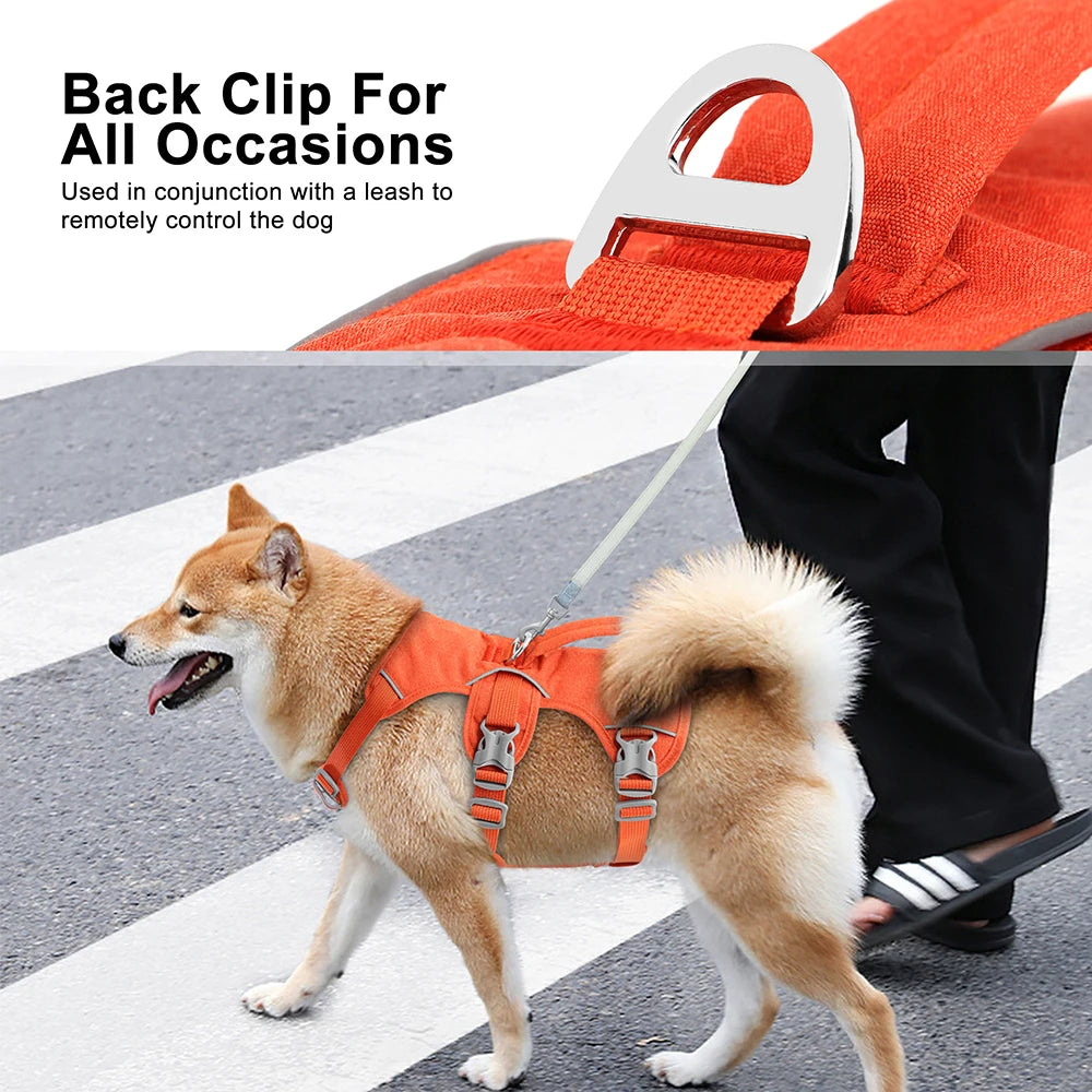 Dog Harness No-Pull Padded Reflective Adjustable XS-M Nylon Escape-Proof Handle Vest Small Medium Large Training Walking Control | Koossa
