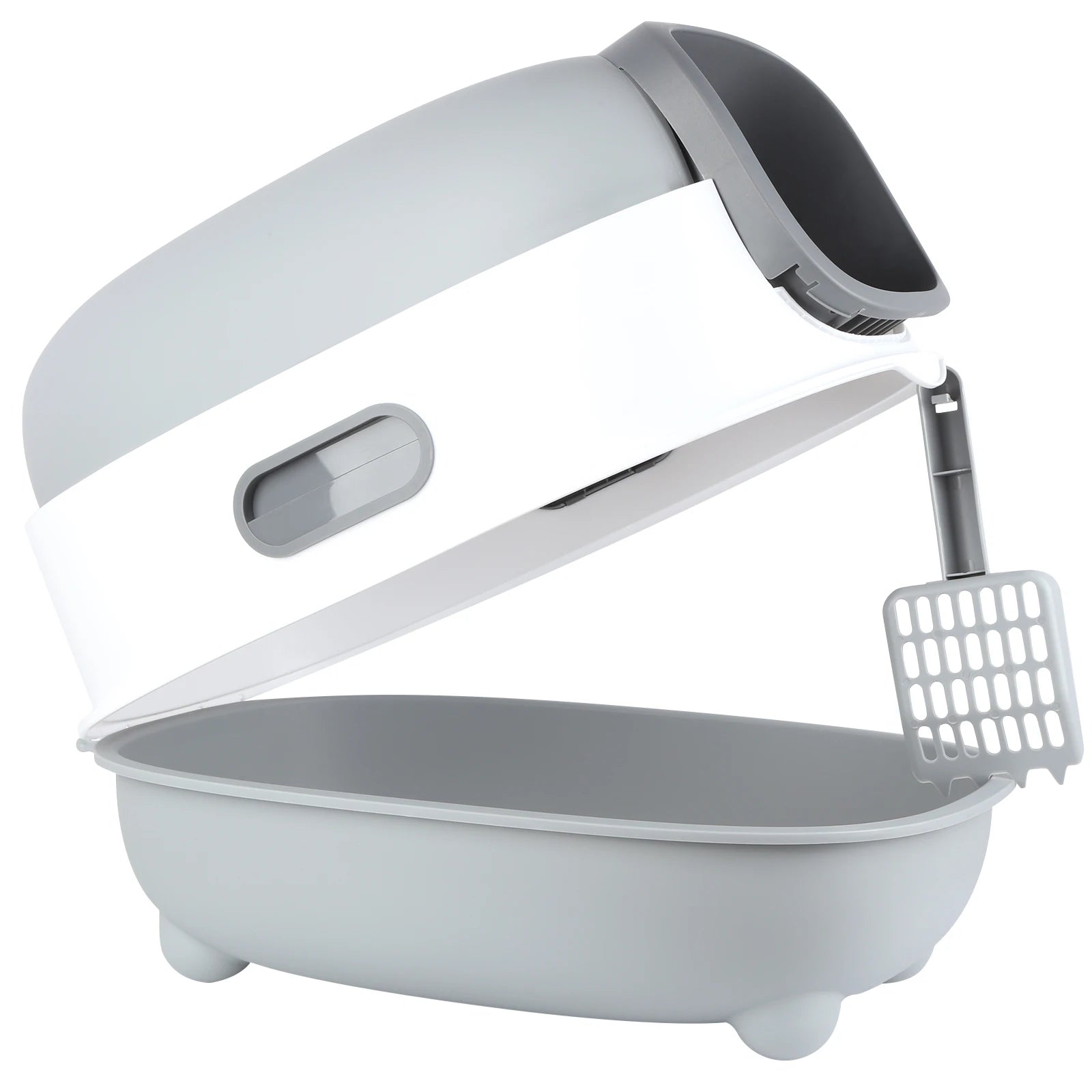 Cat Litter Box Enclosed Dome 40x39x56cm Top Entry Odour Control Anti-Splash Anti-Tracking Convertible Hooded Toilet Scoop Included Washable | Koossa