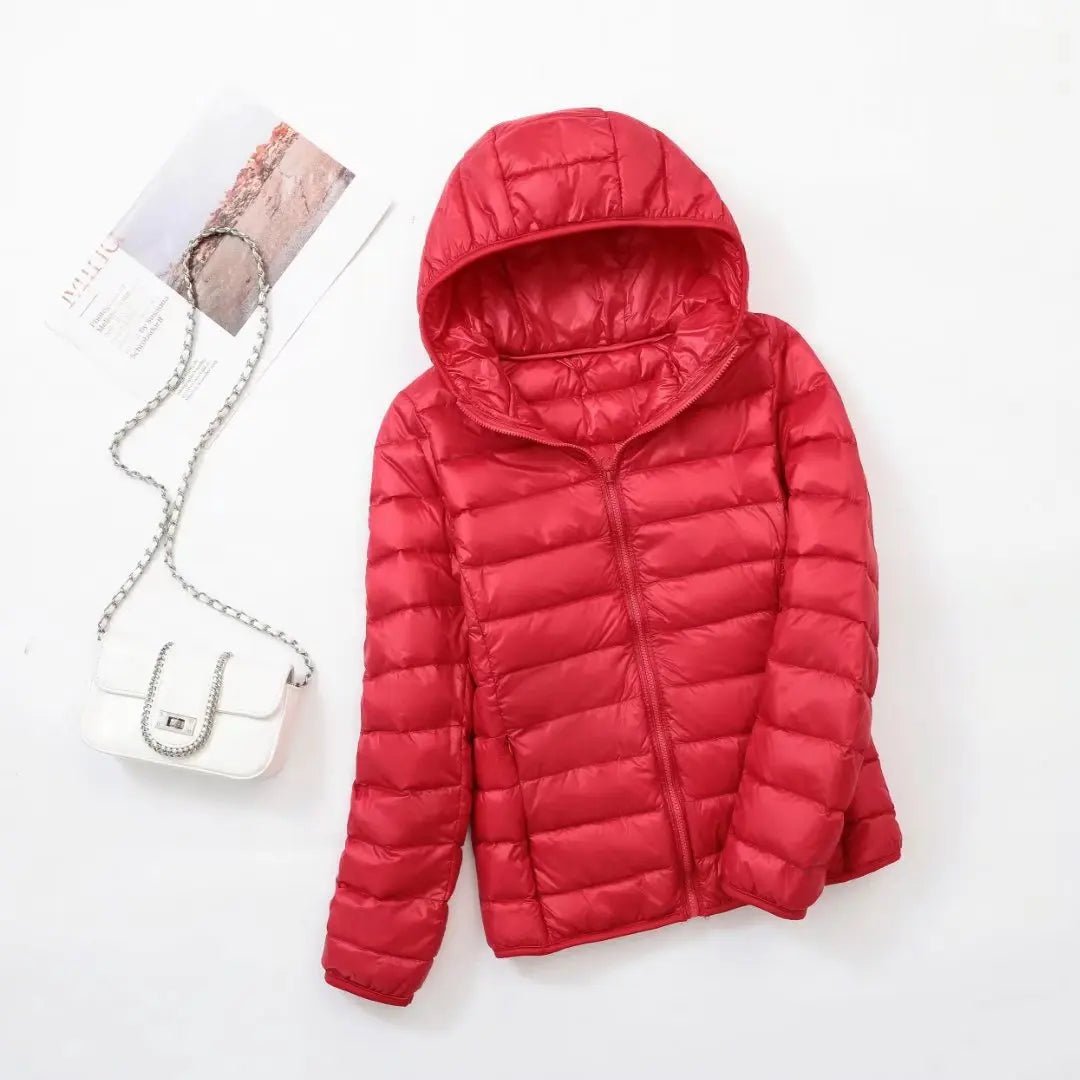 Women's Hooded Puffer Jacket — Lightweight Quilted Coat for Autumn & Winter Layering | Koossa
