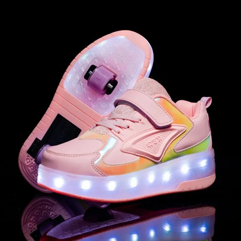 Children's LED Light-Up Roller Shoes — Fun Wheeled Skate Trainers for Active Kids & Outdoor Play | Koossa