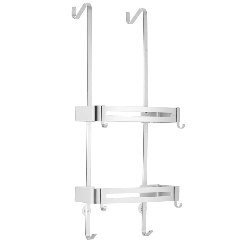 Over-the-Door Shower Caddy Aluminum 2 or 3 Tier Hanging Organizer for Glass Shower Doors No Drilling Shampoo Holder Rack | Lonoma