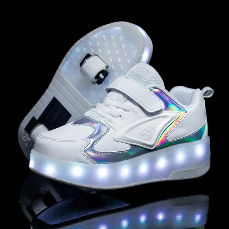 Children's LED Light-Up Roller Shoes — Fun Wheeled Skate Trainers for Active Kids & Outdoor Play | Koossa
