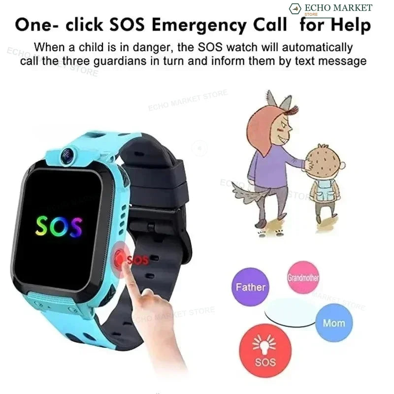Kids GPS Tracker Smartwatch with Camera SOS Calls for iOS Android IP67 Water Resistant Voice Chat Games | Lonoma