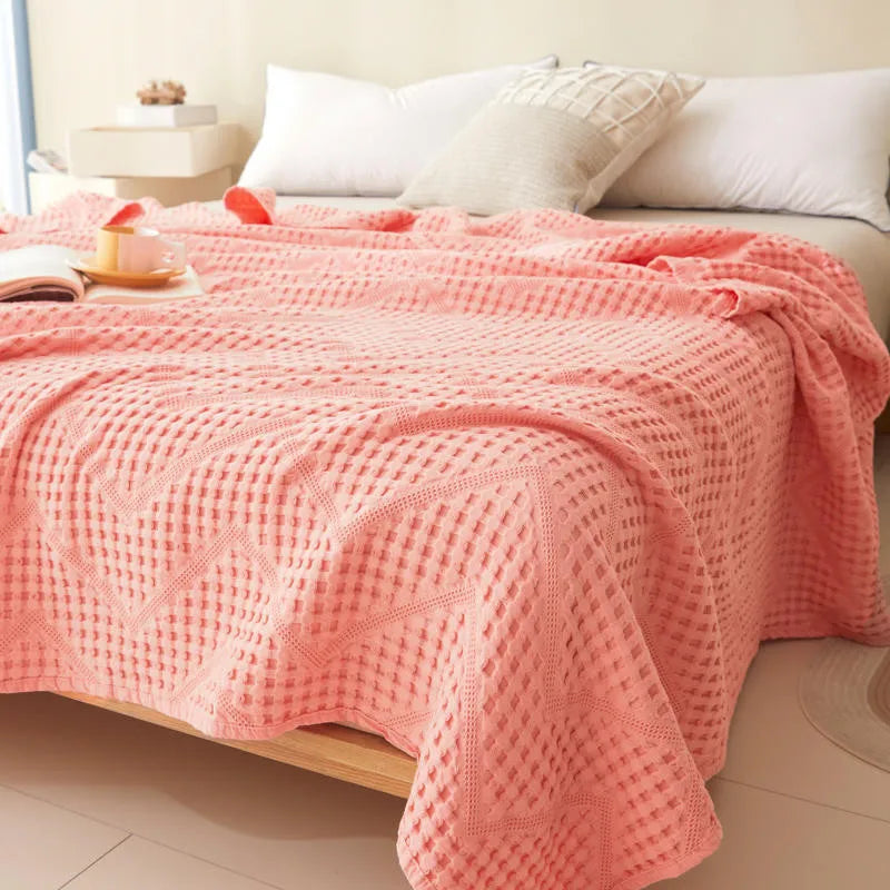 Lightweight Cotton Throw Blanket for Couch Bed Sofa All Season Breathable Woven Coverlet Bedspread Home Decor | Lonoma