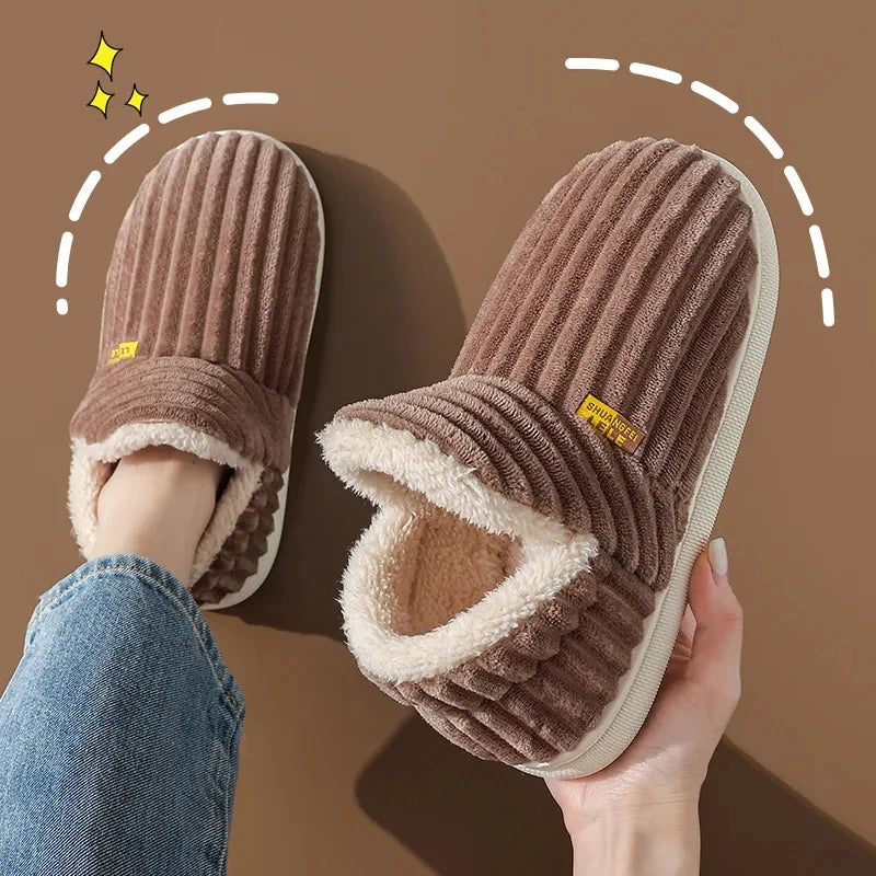 Plush Slippers for Women Men Indoor House Shoes Fuzzy Faux Fur Slip-On Soft Sole Winter Warm Cozy Footwear Home Bedroom Slides | Lonoma