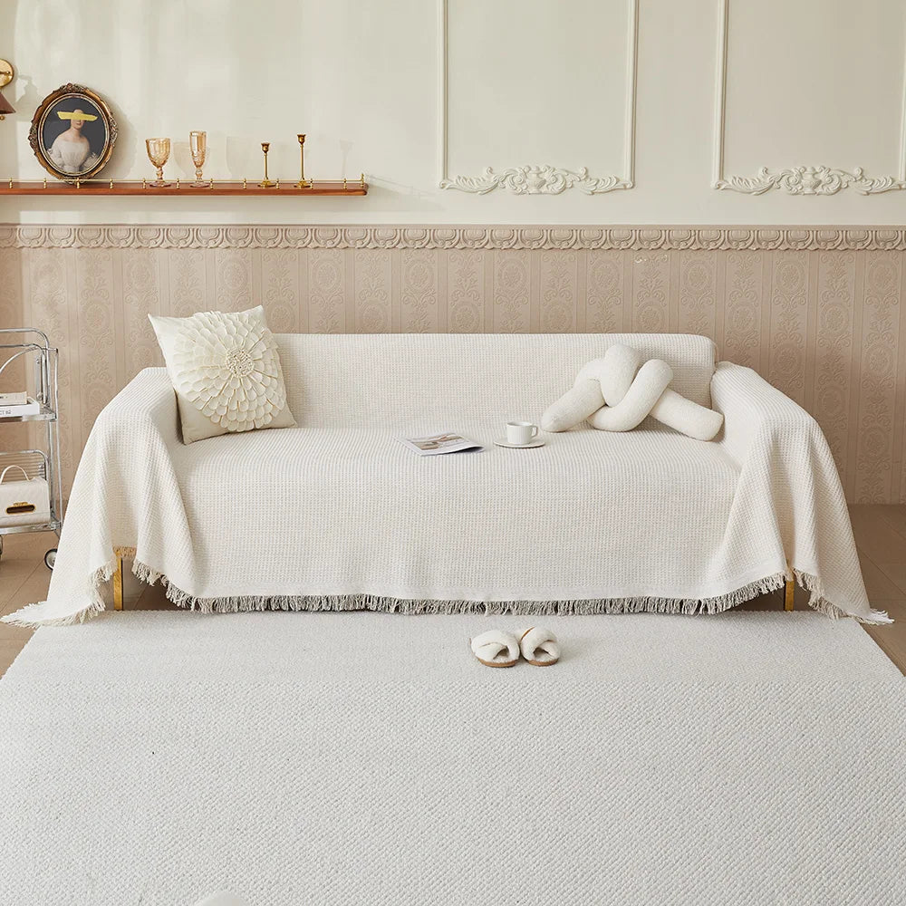 Housse de Canapé en Coton Respirant Antidérapant Style Scandinave Protection Textile Lavable pour Salon | Koossa