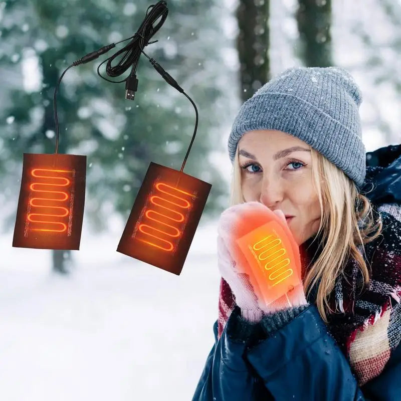 USB Heated Glove Inserts Carbon Fiber Hand Warmers 5V Portable Heat Pads Winter Heating Panels for Ski Gloves, Work Gloves, Cold Weather | Lonoma