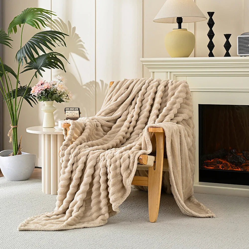 Ultra Soft Coral Fleece Throw Blanket Plush Cozy Warm Bed Sofa Cover Double Sided Fluffy All Season Lightweight Comfort Blanket | Lonoma