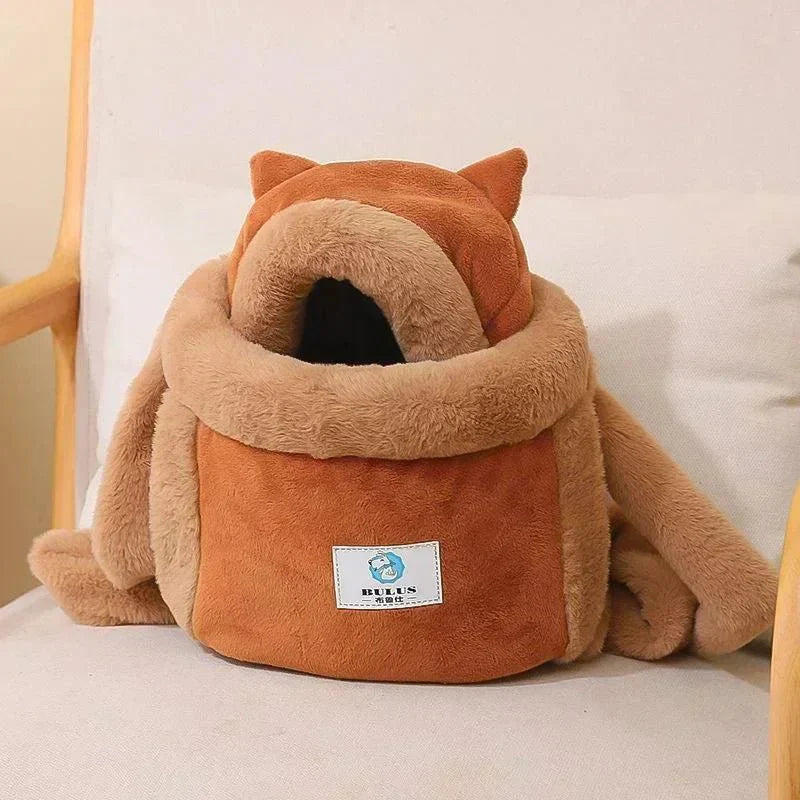 Cat Carrier Backpack Quilted Velvet Foldable Small Medium Large Padded Travel Bag Hands-Free Ventilated Secure Pet Transport | Koossa
